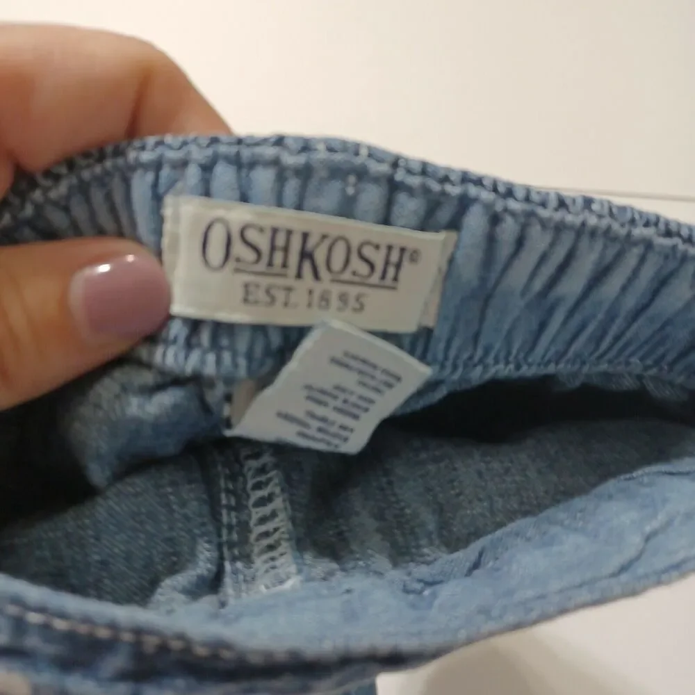 OshKosh Girls 6 Blue Jean‎ Skort Ancor Pocket Elastic Waist Pull On 100% Cotton